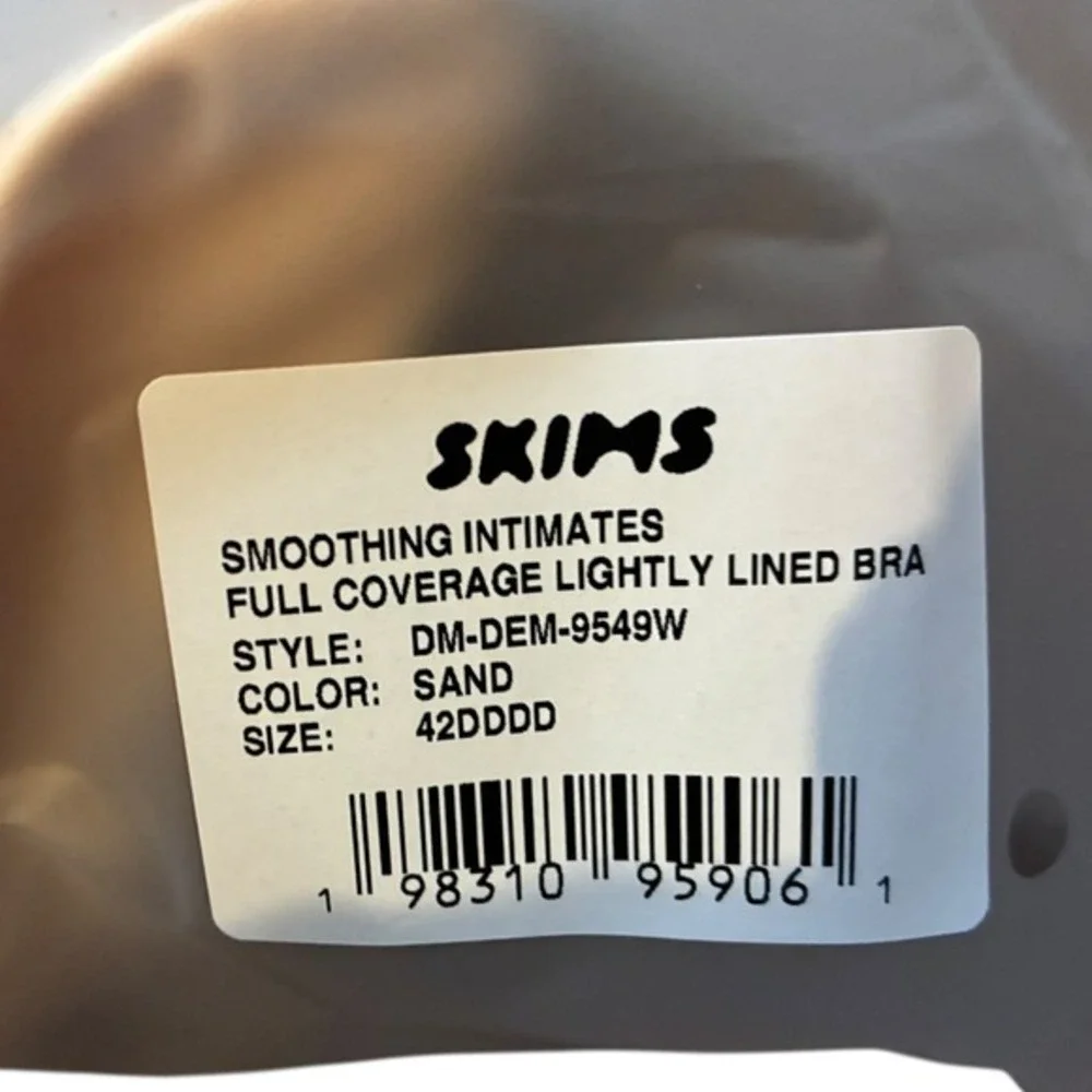 SKIMS Smoothing Intimates Full Coverage Lightly Lined Bra Sand 42DDDD NWT